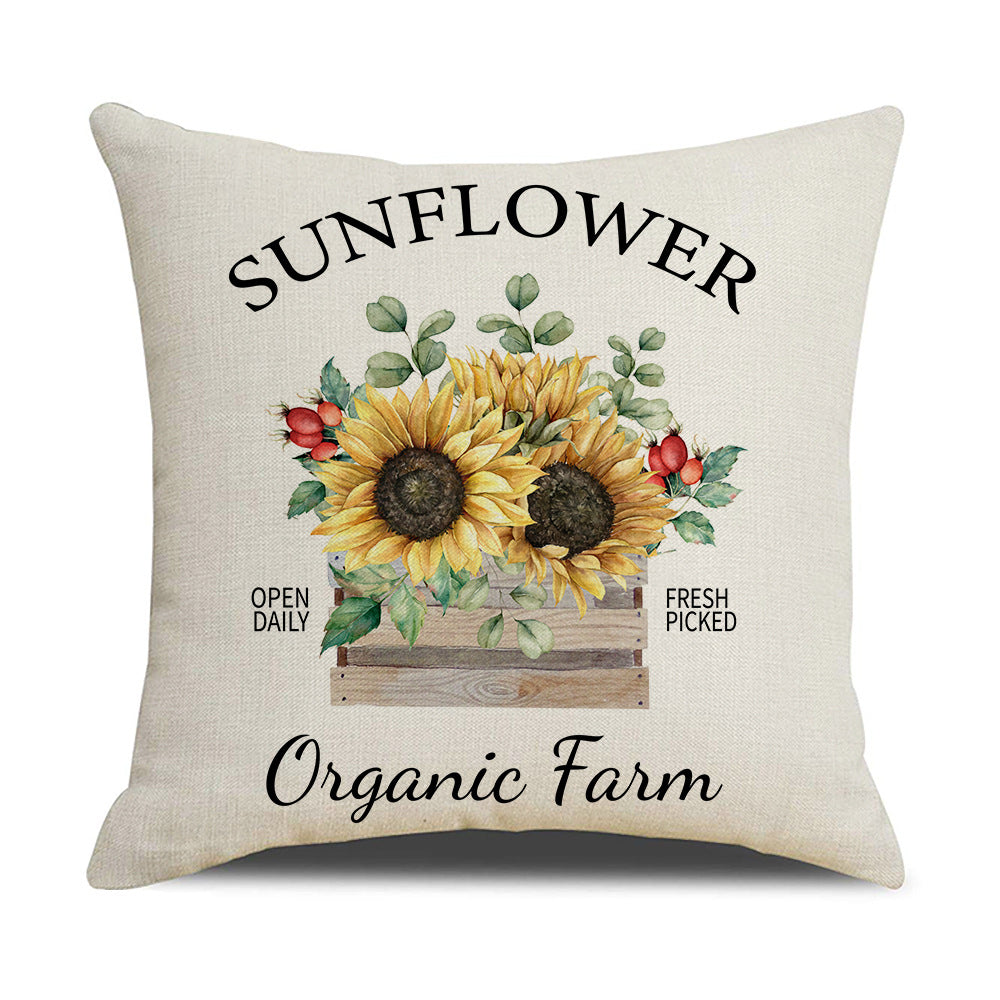 Women's Cushion Cover with Sunflower Pattern Stornfield