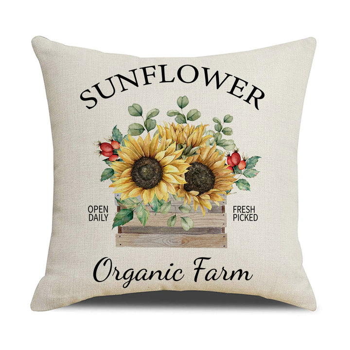 Women's Cushion Cover with Sunflower Pattern Stornfield