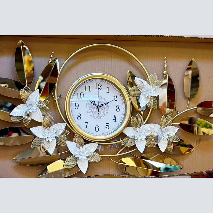 Decorative Metal Floral Wall Clock Stornfield