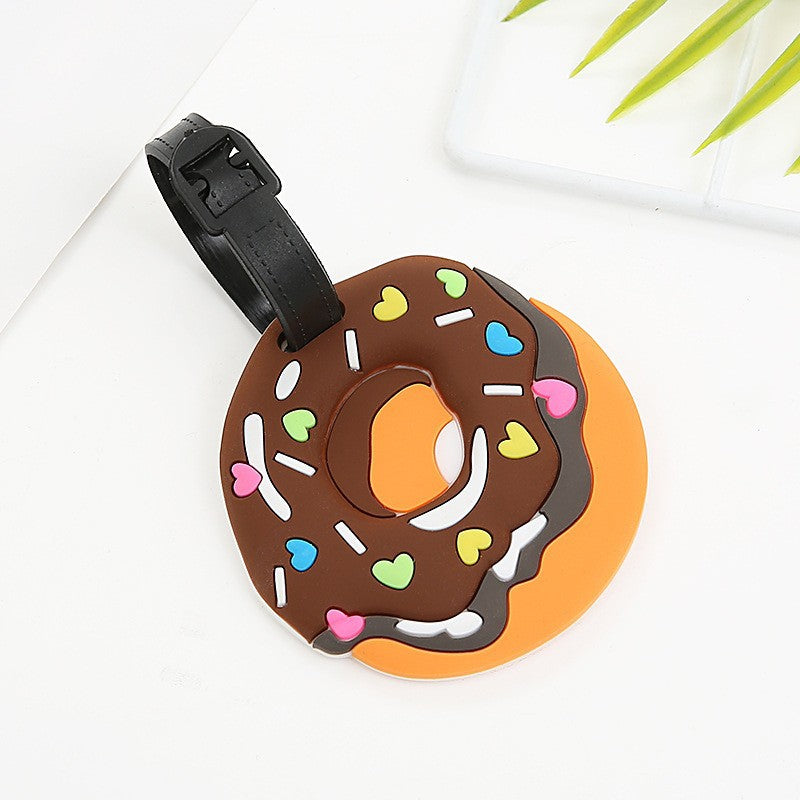 silicone novelty donut luggage tag with adjustable buckle strap and embossed sprinkle design Stornfield