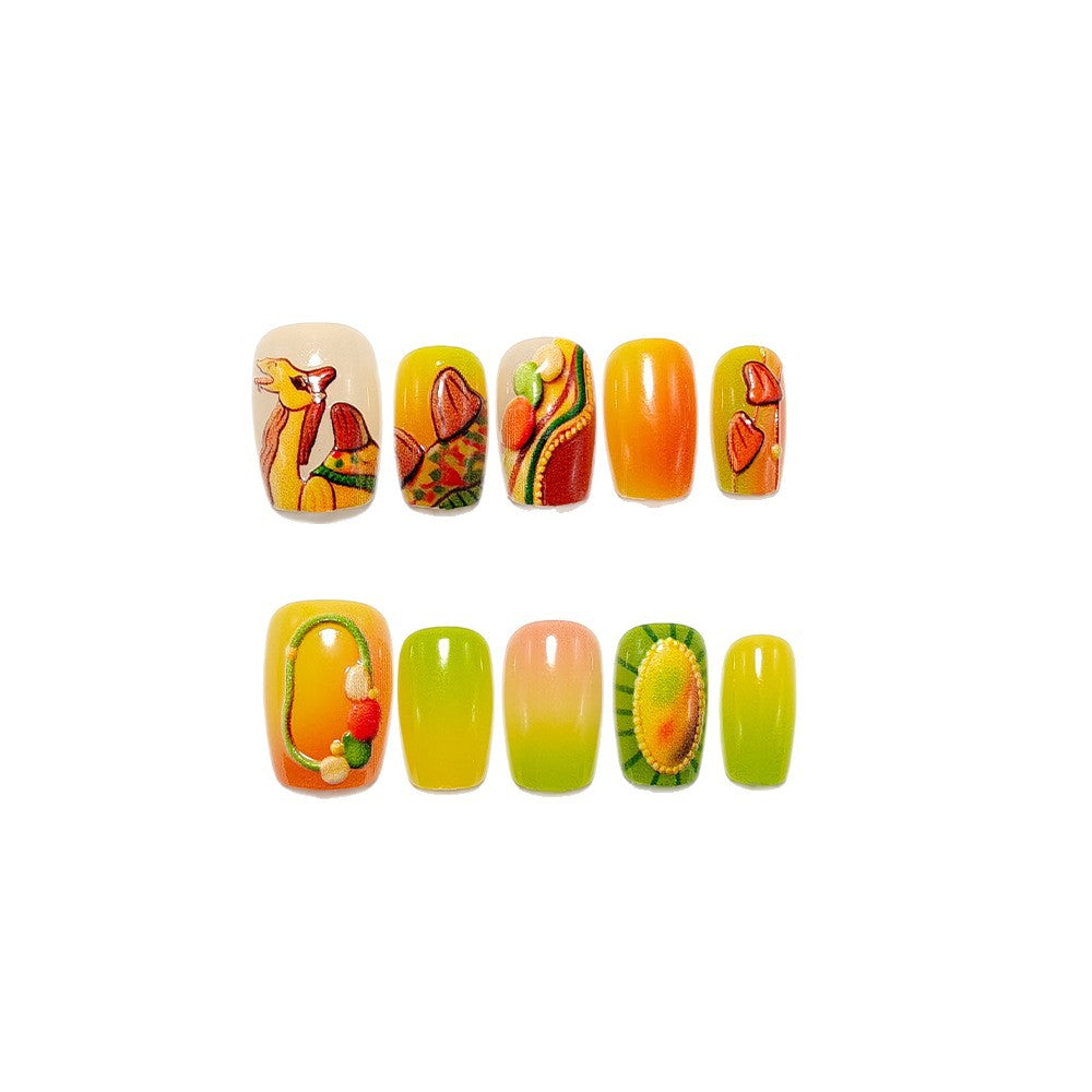 Artificial Nails in Fruity Autumn Design Stornfield