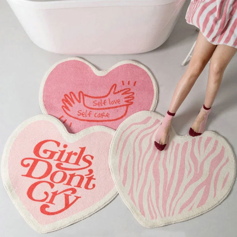 Heart-Shaped Bath Mat