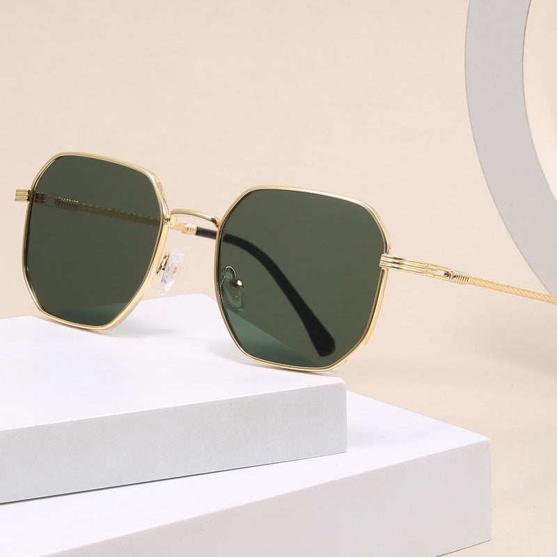 Ladies extravagant geometric sunglasses with striking metal frame Stornfield