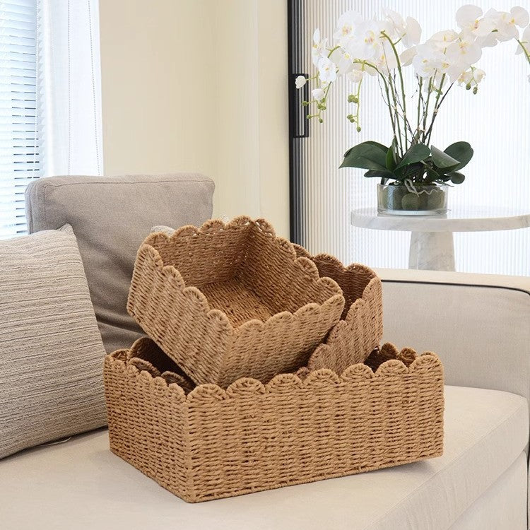 Handwoven storage basket with playful design Stornfield
