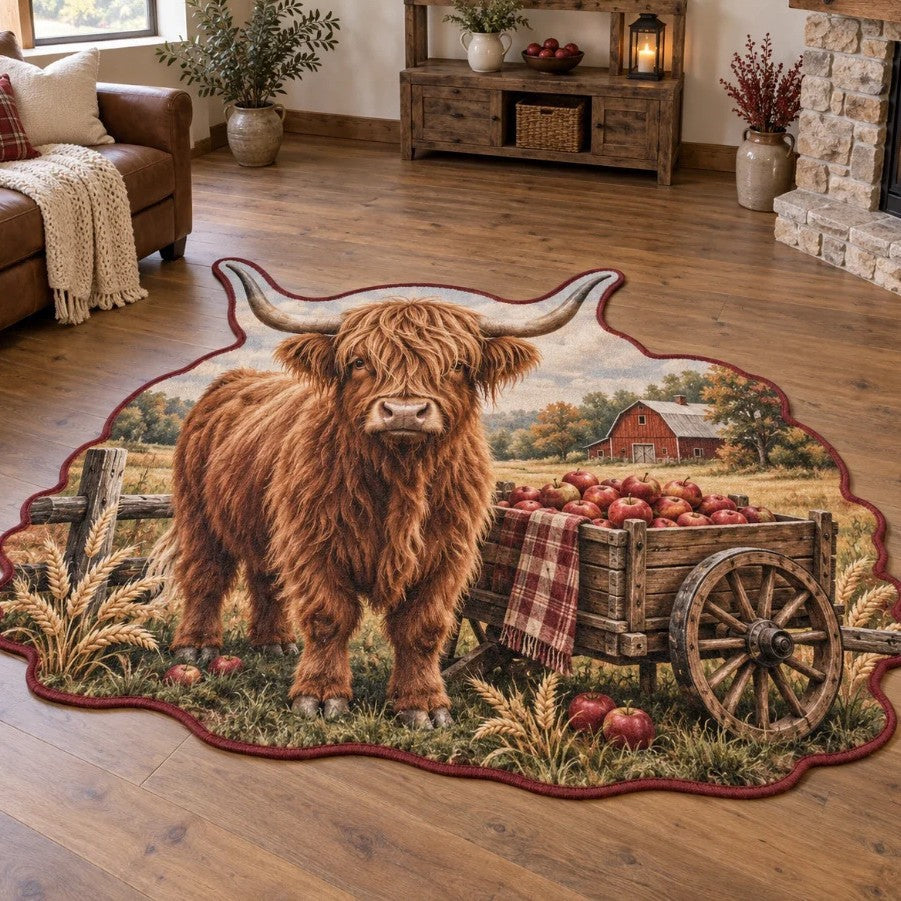 Highland Cattle-Themed Area Rug