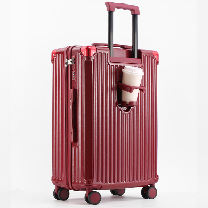 Unisex Travel-Friendly Hard Shell Suitcase with Integrated Beverage Holder Stornfield