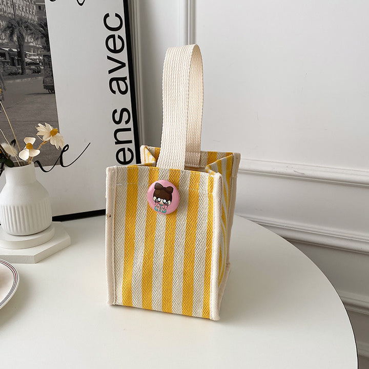 Striped Canvas Tote Bag