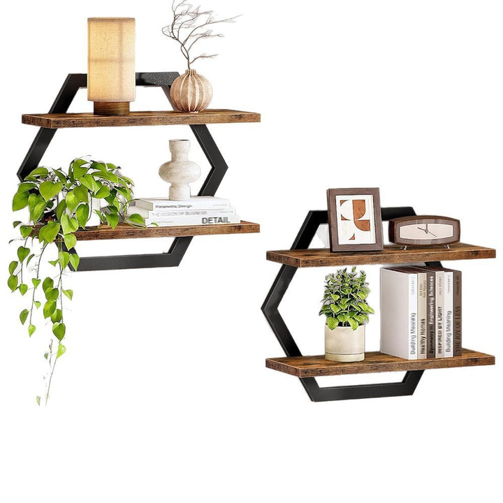Wall shelf with modern honeycomb design Stornfield