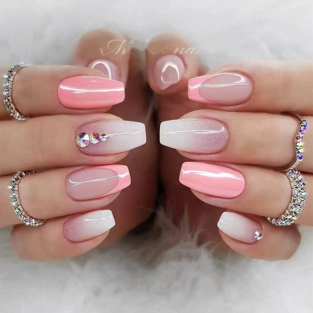 Elegant artificial nails with glitter accents and gradient Stornfield
