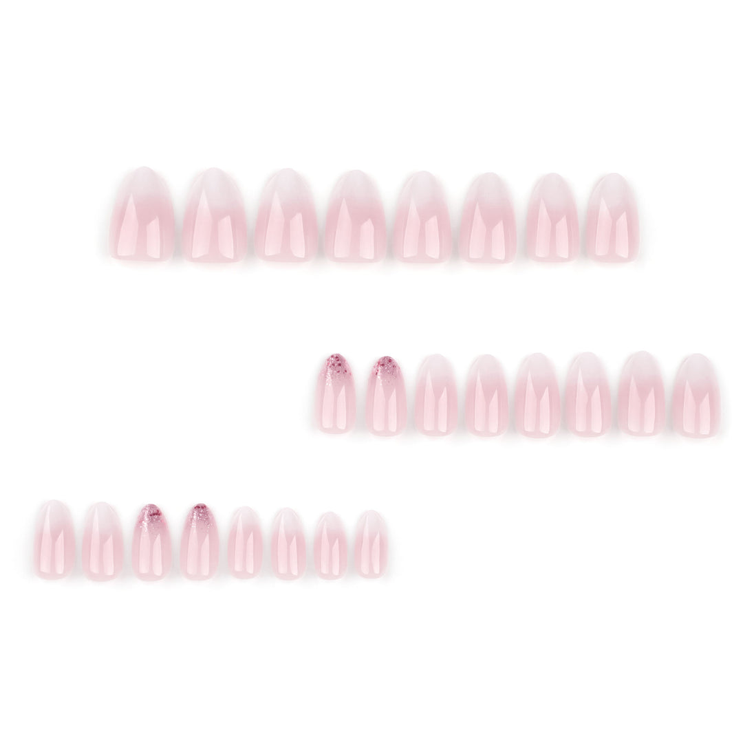 Artful Nail Extensions with Glitter Decoration and Ombre Effect Stornfield