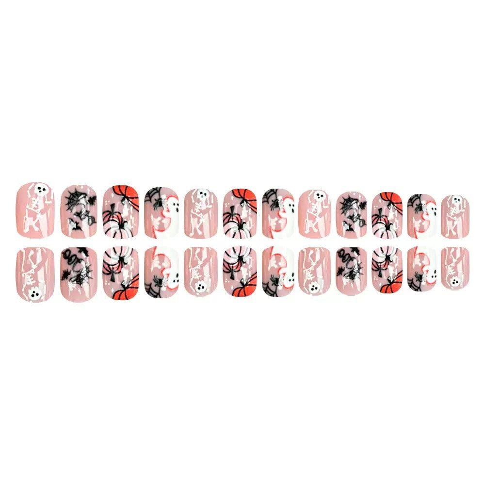 Halloween Artificial Nail Set with Creepy 3D Designs and Spider Decorations Stornfield