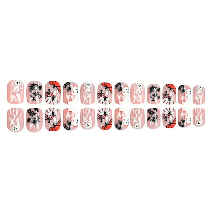 Halloween Artificial Nail Set with Creepy 3D Designs and Spider Decorations Stornfield