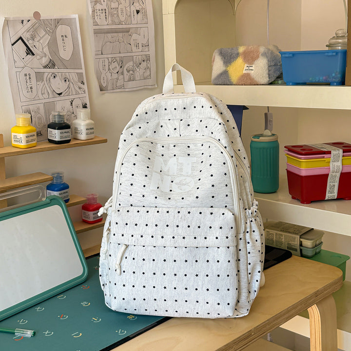 Stylish Polka Dot Printed Backpack Stornfield