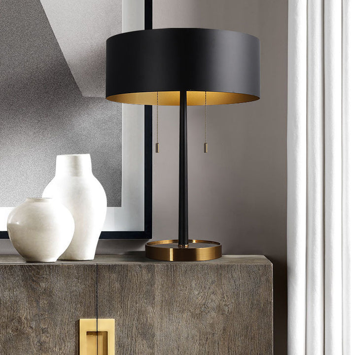 Modern Minimalist Table Lamp with Gold Accents