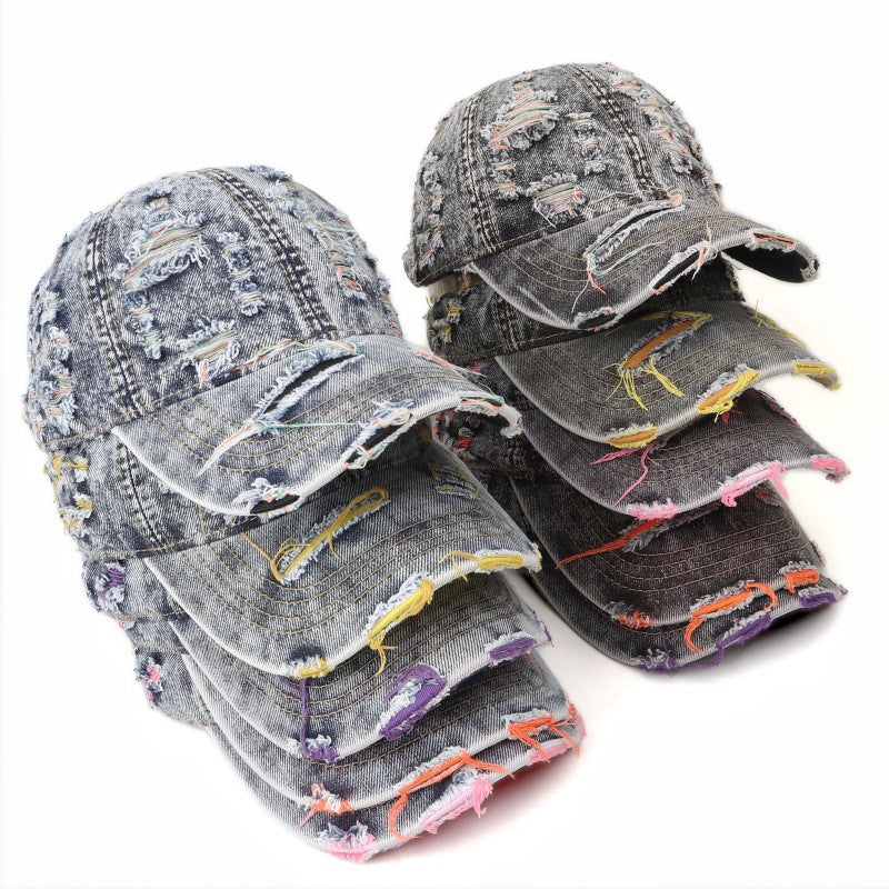 Women's Distressed Denim Baseball Cap Stornfield