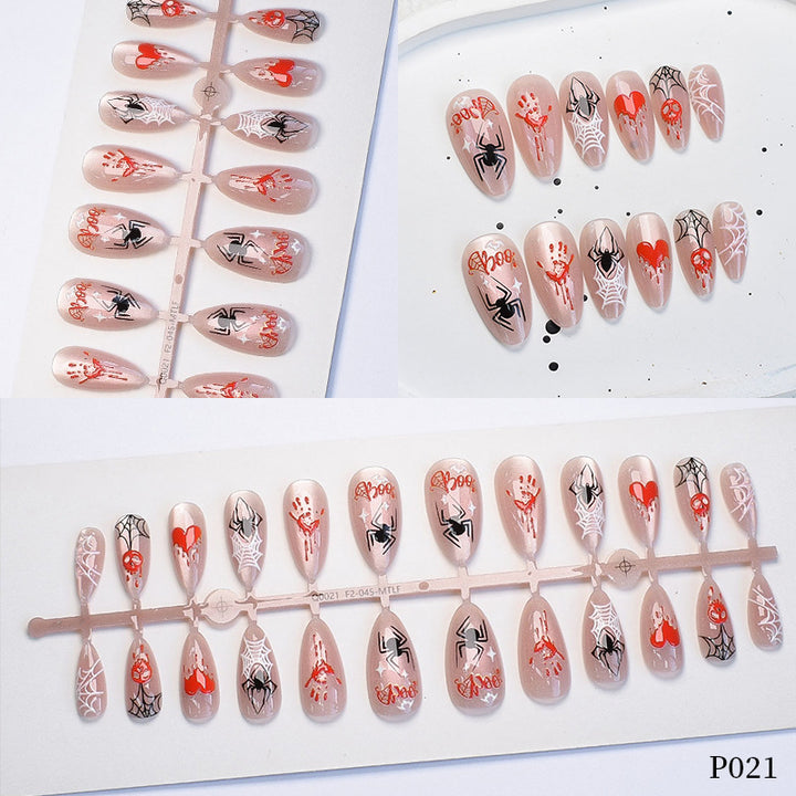 Halloween-Themed Press-On Nail Art Set Stornfield
