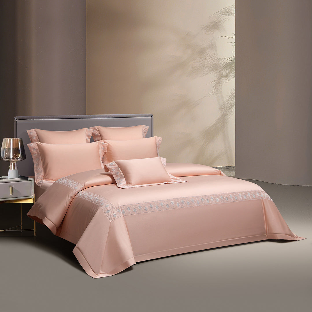 Hotel-Grade Cotton Sateen Duvet Cover Set with Euro Panel & Textured Accent Pillows