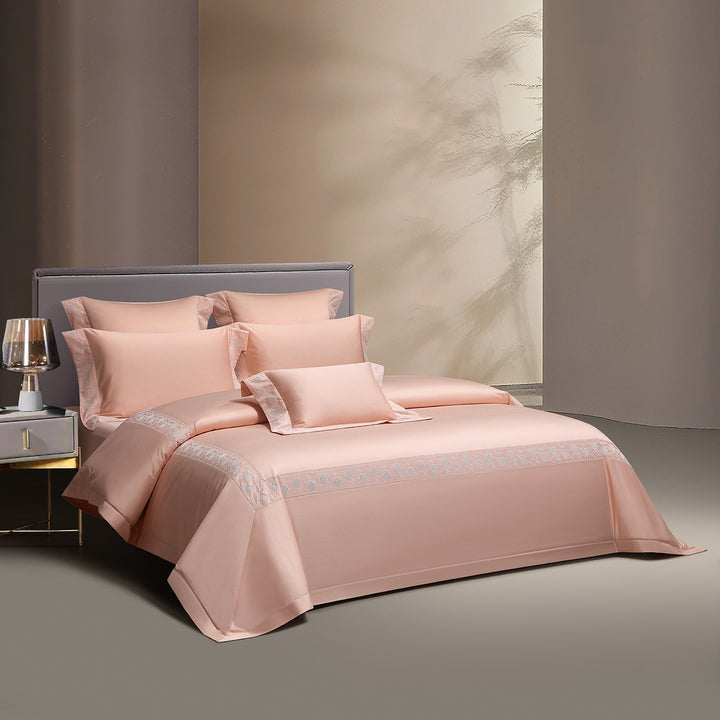 Hotel-Grade Cotton Sateen Duvet Cover Set with Euro Panel & Textured Accent Pillows