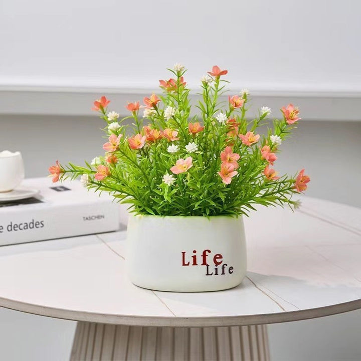 Decorative Potted Faux Flower Arrangement
