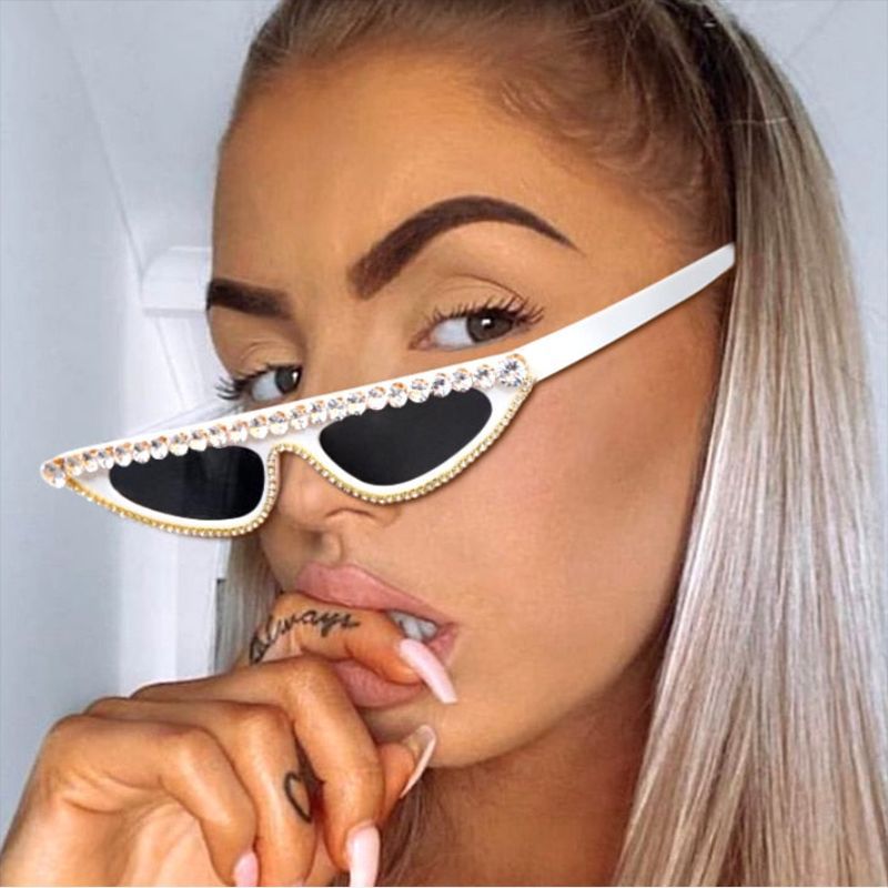 Ladies designer sunglasses in stylish cat-eye design with glittering frame Stornfield