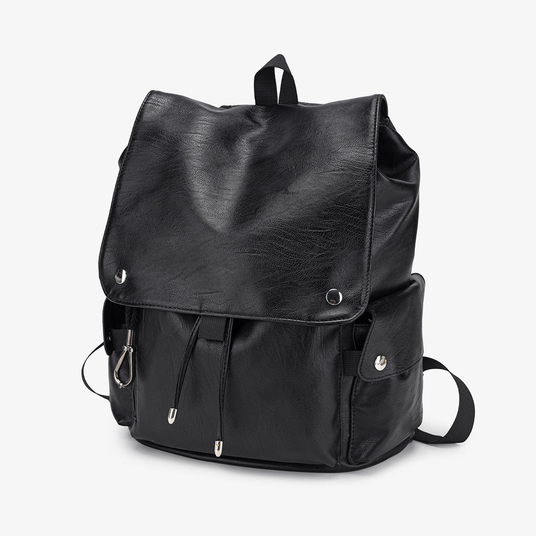 Versatile Vintage-Inspired Faux Leather Backpack