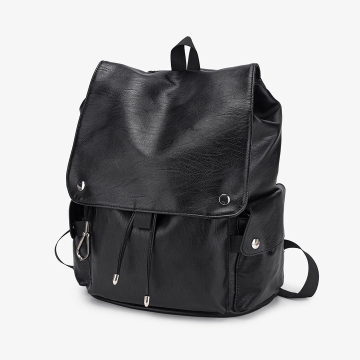 Versatile Vintage-Inspired Faux Leather Backpack