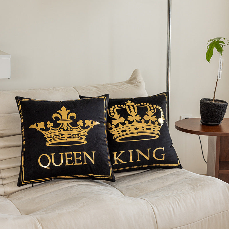 Luxury Metallic Foil Queen Cushion Cover with Hidden Zipper