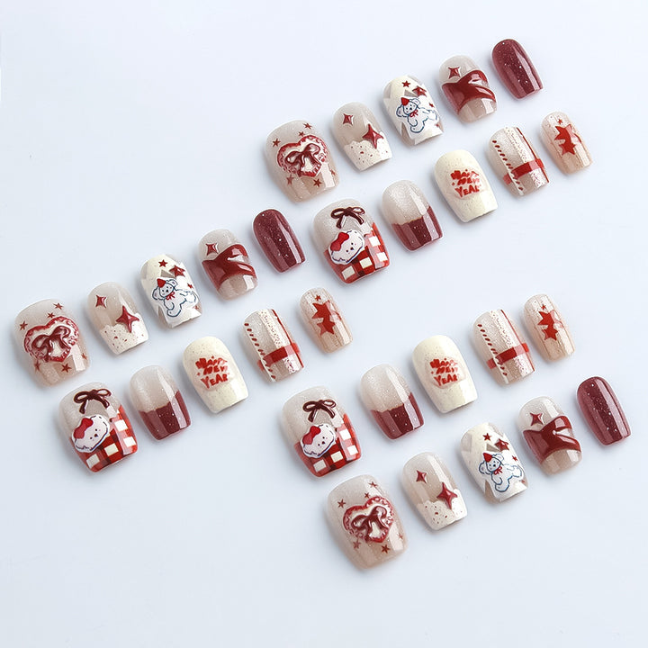 Festive Winter-Themed Press-On Nails Stornfield