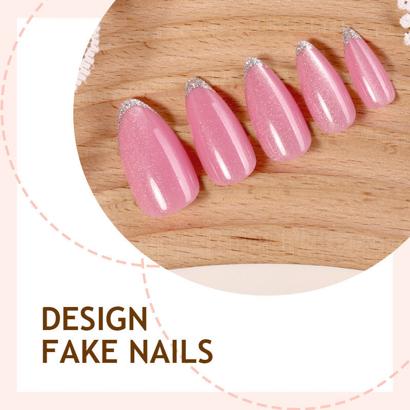 Artificial nail set with an elegant glitter finish and natural look Stornfield