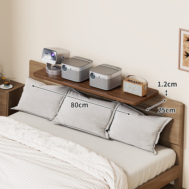 Slim Wall-Mounted Floating Bedside Shelf with Concealed Brackets