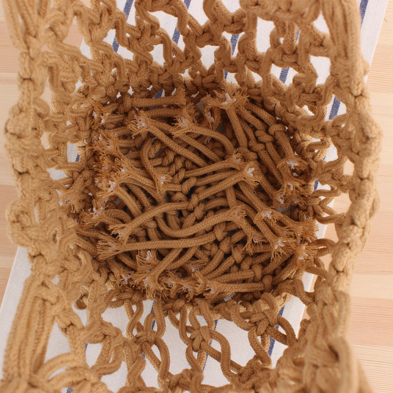 Macrame Tote Bag with Modern Mesh Design Stornfield
