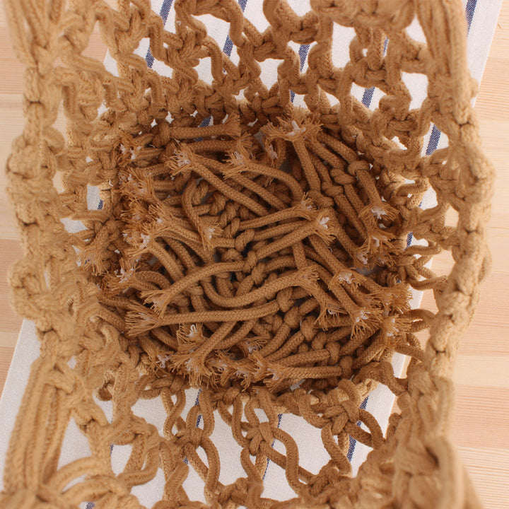 Macrame Tote Bag with Modern Mesh Design Stornfield