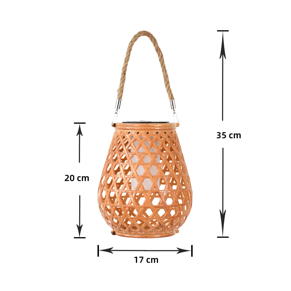 Decorative Woven Lantern With Rope Handle Stornfield