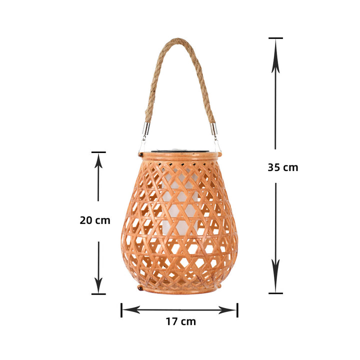 Decorative Woven Lantern With Rope Handle Stornfield