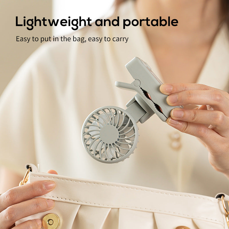 Unisex portable clip fan with folding head and rechargeable battery Stornfield