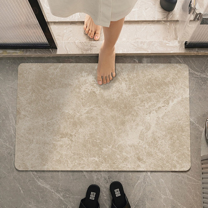 Marble-Effect Soft Bath Mat