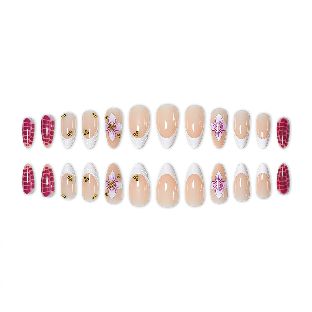Elegant Floral Nail Art Extensions Stornfield