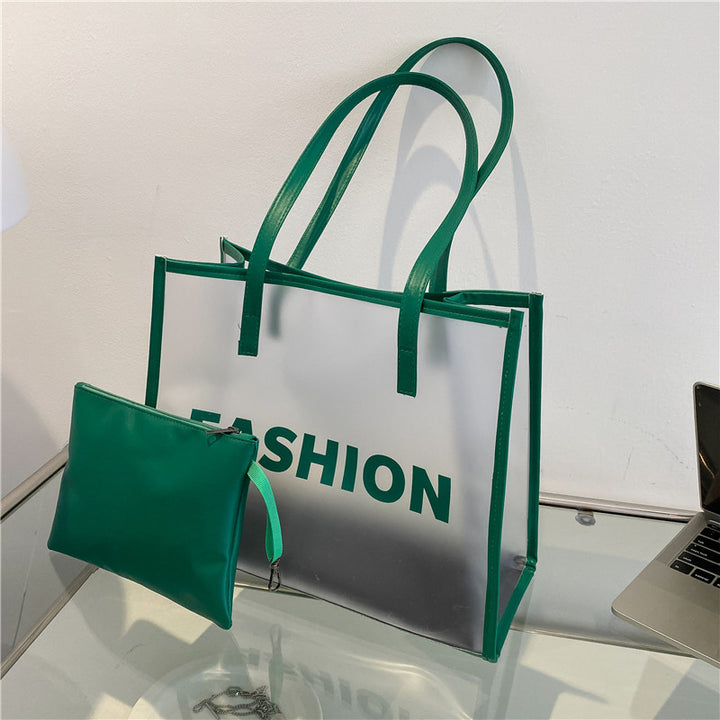 Modern Transparent Tote Bag with Pouch