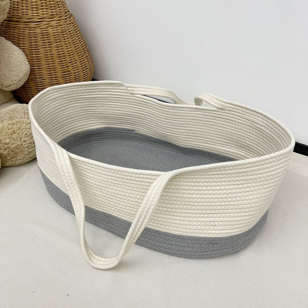 Woven Cotton Portable Moses Basket Baby Bassinet