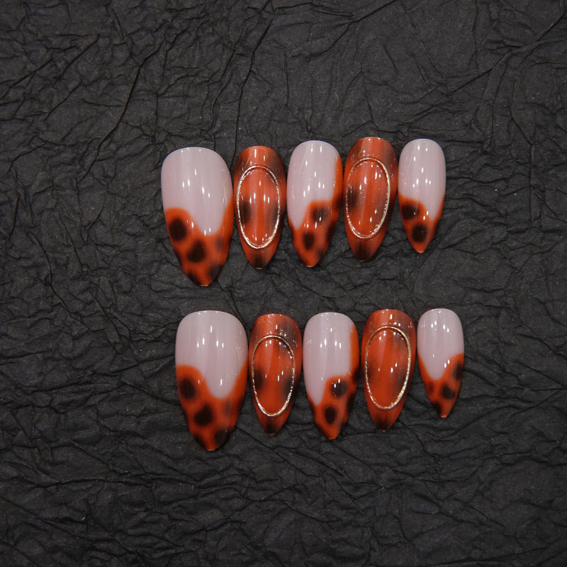 Stylish Stiletto Press-On Nail Set with Gem Accents