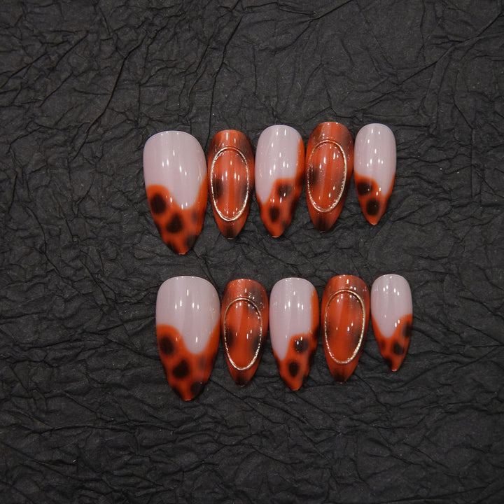 Stylish Stiletto Press-On Nail Set with Gem Accents