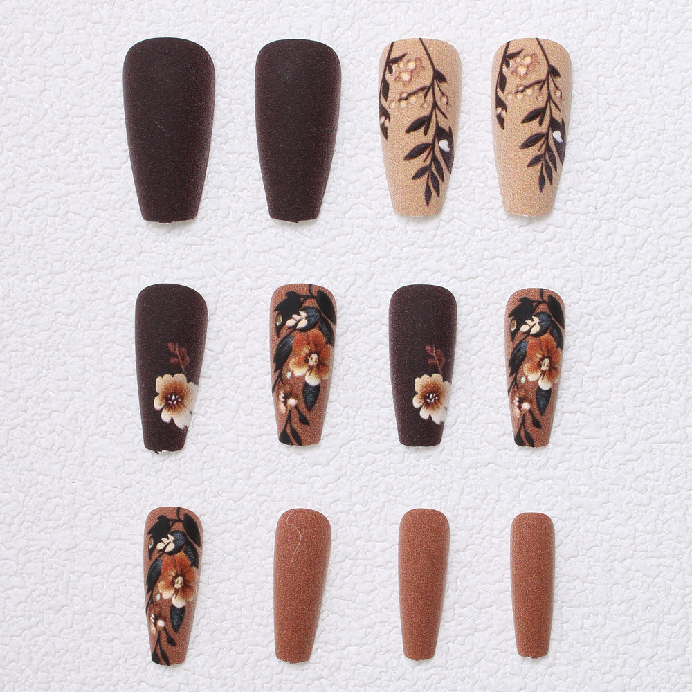 Elegant Floral Matte Press-On Nails Stornfield