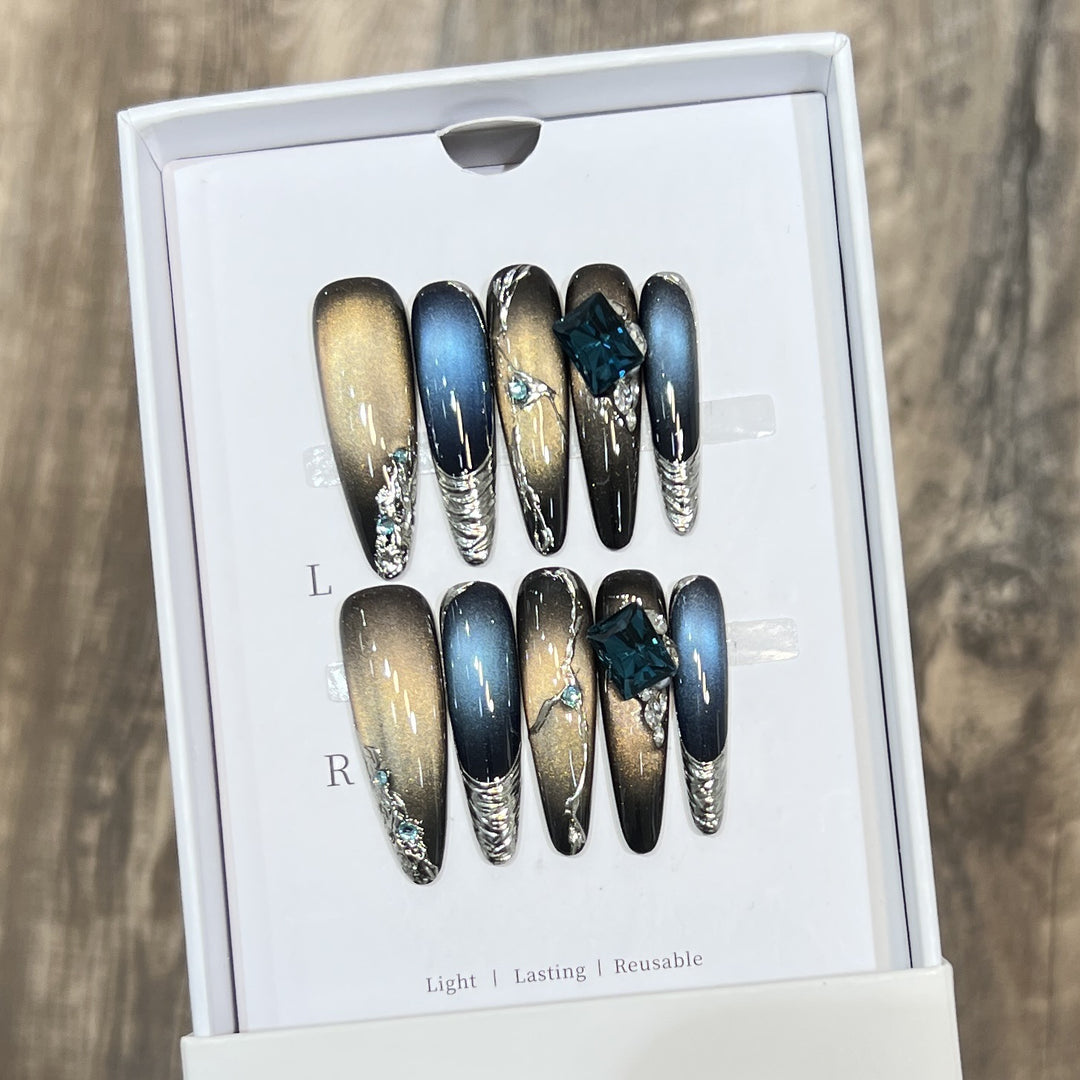 Stiletto Nail Art Set with Galactic Design Stornfield