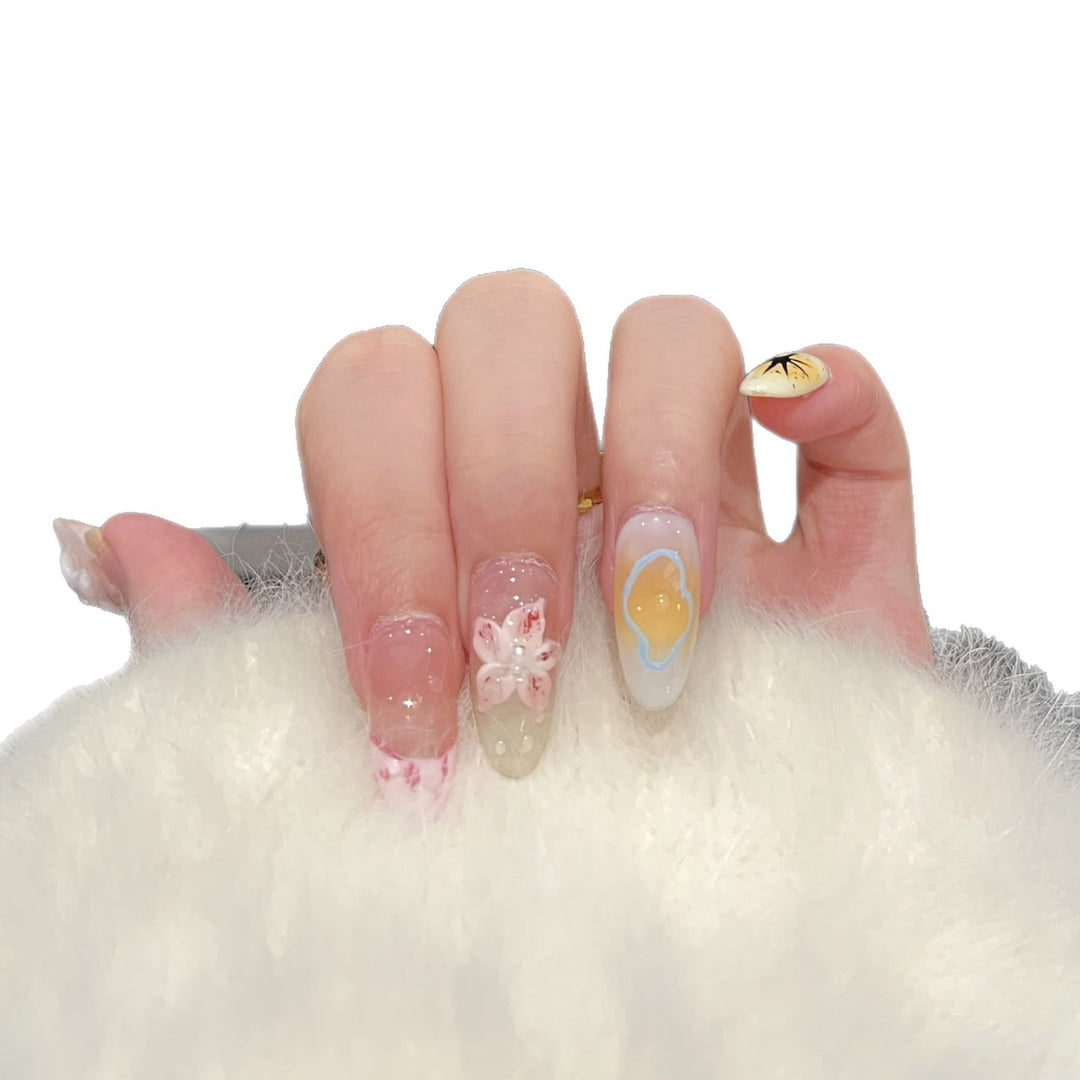 Artistic Floral Press-On Nail Art Set Stornfield