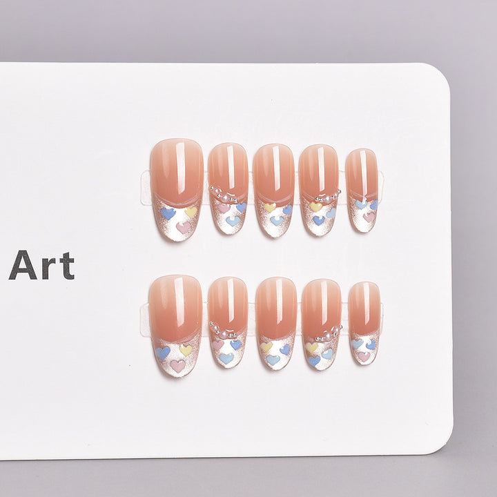 Artistic Floral French Tip Press-On Nail Set Stornfield