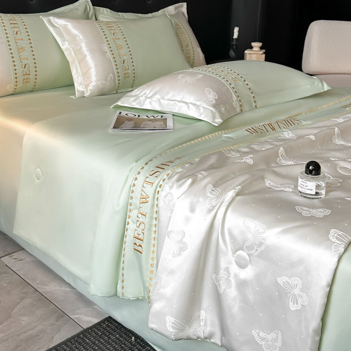 Satin Floral Patterned Bedding Set