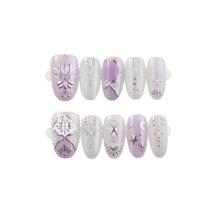 Decorative Metallic Press-On Nail Art Set Stornfield