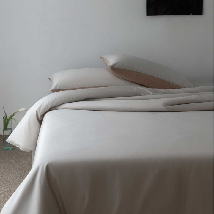 Luxury Reversible Cotton Sateen Duvet Cover Bedding Set