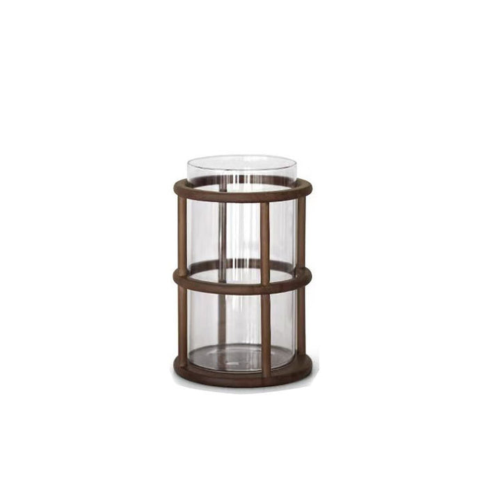 Decorative Glass and Wood Centerpiece