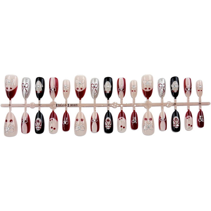 Elegant Holiday-Themed Press-On Nail Set